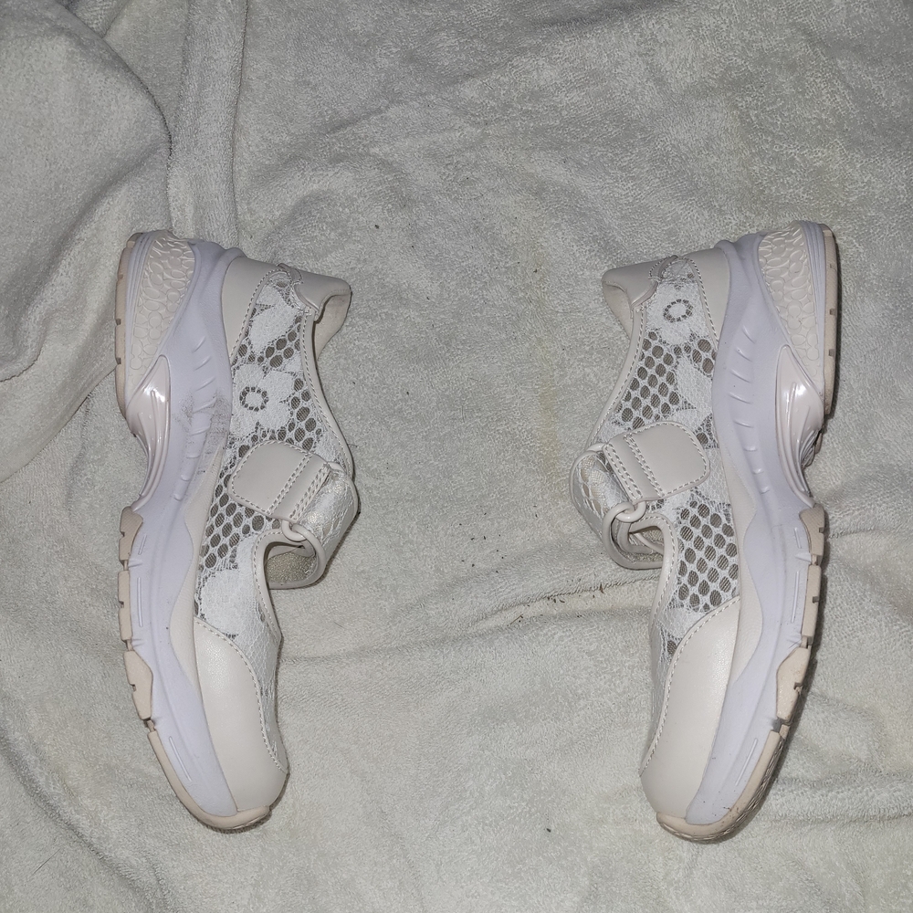 Women's Coach Lace White Cream Mary Jane Sneakers - Picture 3 of 4